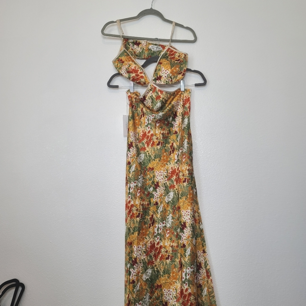 NWT Reformation Poppies Sojourn Silk Dress - Picture 4 of 10